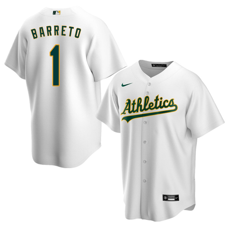 Nike Men #1 Franklin Barreto Oakland Athletics Baseball Jerseys Sale-White